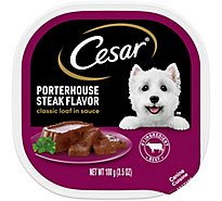 Cesar Classics Canine Cuisine In Meaty Juices Porterhouse Steak Flavor Tub - 3.5 Oz