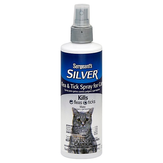 Sergeants Silver Flea & Tick Spray For Cats Bottle - 8 Fl. Oz.
