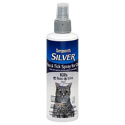 Sergeants Silver Flea & Tick Spray For Cats Bottle - 8 Fl. Oz. - Image 1