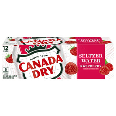 Canada Dry Raspberry Sparkling Seltzer Water In Can - 12-12 Fl. Oz. - Image 1