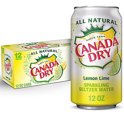 Canada Dry Seltzer Water Sparkling Lemon Lime - 12-12 Fl. Oz.