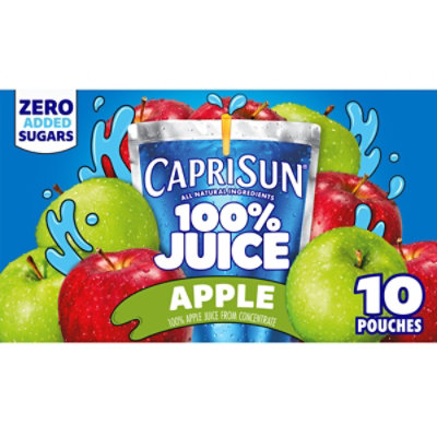 Capri Sun 100% Juice Apple All-Natural Juice from Concentrate - 10 - 6 Fl. Oz. - Image 1