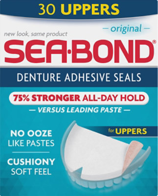 SeaBond Denture Adhesive Wafers Uppers Original - 30 Count - Image 2