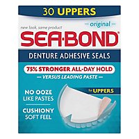 SeaBond Denture Adhesive Wafers Uppers Original - 30 Count - Image 1