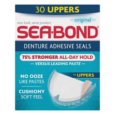 SeaBond Denture Adhesive Wafers Uppers Original - 30 Count