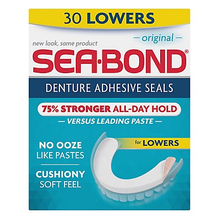 Sea-Bond Denture Adhesive Seals Triple Action Lowers Orignal - 30 Count - Image 3