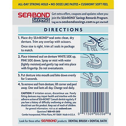 Sea-Bond Denture Adhesive Seals Triple Action Lowers Orignal - 30 Count - Image 4
