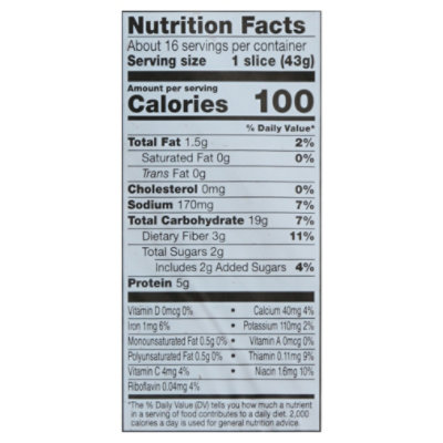 Open Nature Bread 100% Whole Wheat Round Top- 24 Oz - Image 3