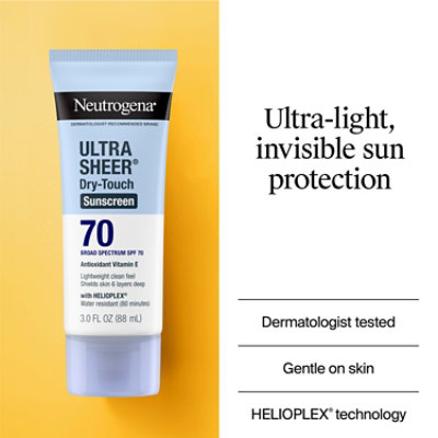 Neutrogena Ultra Sheer Dry Touch SPF 70 Sunblock - 3 Fl. Oz. - Image 3