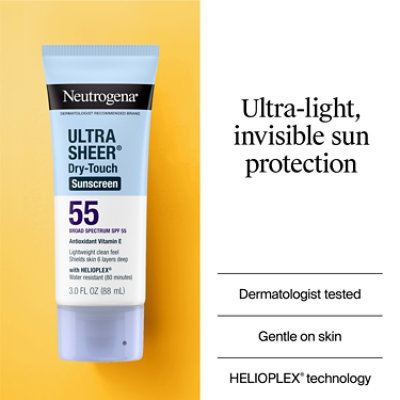 Neutrogena Ultra Sheer Dry Touch Sunblock Lotion SPF 55 - 3 Fl. Oz. - Image 3