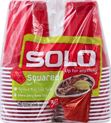 SOLO Cups Plastic Squared 18 Ounce Bag - 30 Count - Image 2