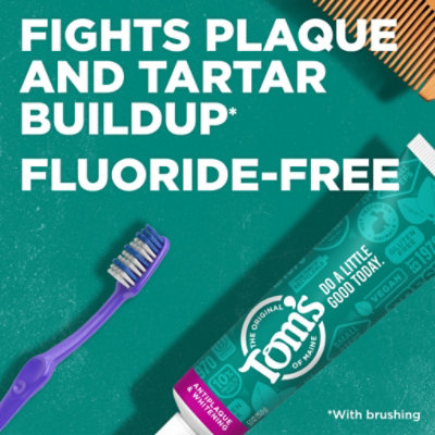 Toms of Maine Toothpaste Fluoride Free Antiplaque & Whitening Peppermint - 5.5 Oz - Image 2