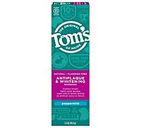 Toms of Maine Toothpaste Fluoride Free Antiplaque & Whitening Peppermint - 5.5 Oz
