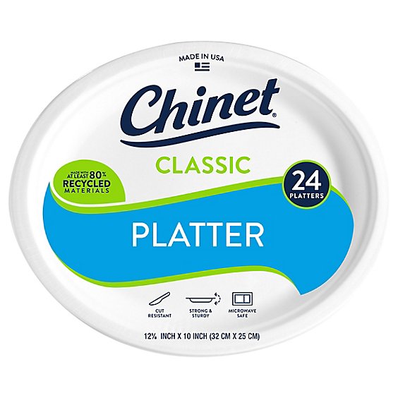 Chinet Platters Classic White - 24 Count