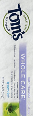 Toms of Maine Toothpaste Fluoride Whole Care Spearmint - 4.7 Oz - Image 3