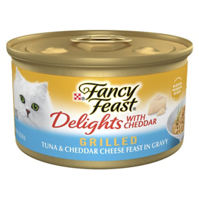 Fancy Feast Cat Food Wet Delights With Cheddar Grilled Tuna & Cheddar Cheese - 3 Oz - Image 1