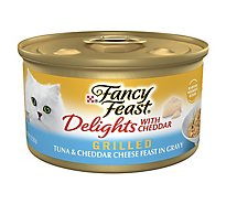 Fancy Feast Cat Food Wet Delights With Cheddar Grilled Tuna & Cheddar Cheese - 3 Oz