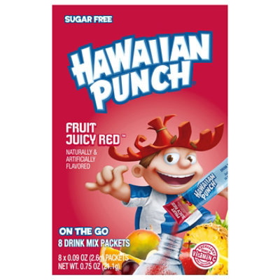 Hawaiian Punch Singles to Go! Drink Mix Sugar Free Fruit Juicy Red Box - 8 Count
