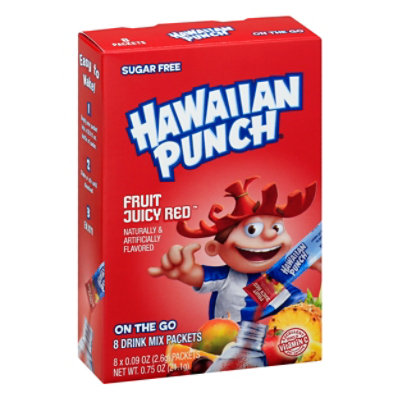 Hawaiian Punch Singles to Go! Drink Mix Sugar Free Fruit Juicy Red Box - 8 Count - Image 1