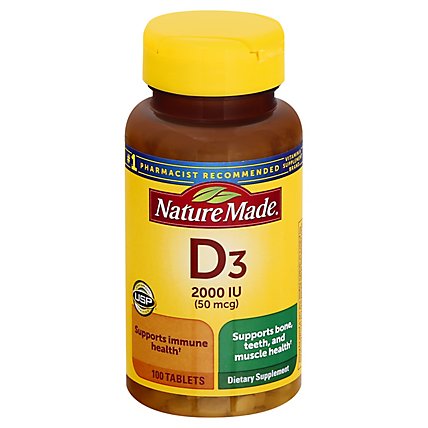 Nature Made Vitamin D Supplement Tablets D3 2000 IU - 100 Count - Image 3