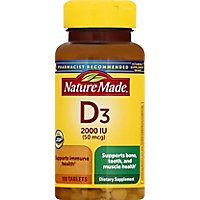 Nature Made Vitamin D Supplement Tablets D3 2000 IU - 100 Count - Image 2