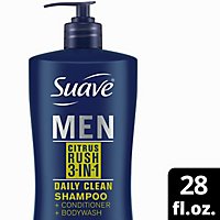 Suave Men Professionals Shampoo + Conditioner + Body Wash 3 In 1 Citrus Rush - 28 Fl. Oz. - Image 1