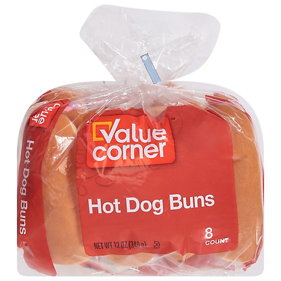 Value Corner Buns Hot Dog - 8-12 Oz