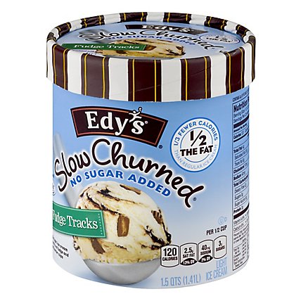Dreyers Edys Ice Cream Slow Churned Light No Sugar Added Fudge Tracks - 1.5 Quart - Image 3