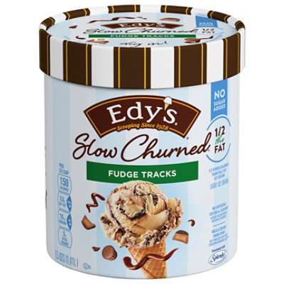 Dreyers Edys Ice Cream Slow Churned Light No Sugar Added Fudge Tracks - 1.5 Quart - Image 3