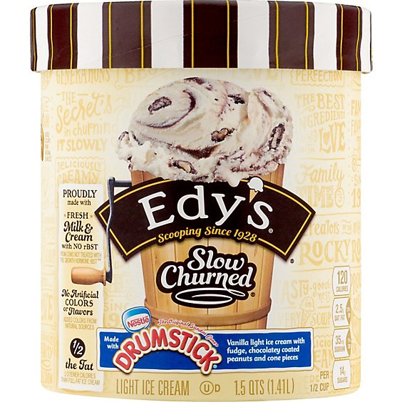 Dreyers Edys Ice Cream Slow Churned Light Nestle Drumstick - 1.5 Quart