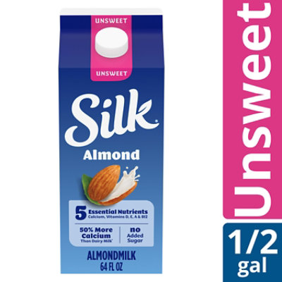 Silk Unsweet Dairy Free Vegan Almond Milk - 64 Fl. Oz.
