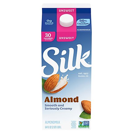 Silk Unsweetened Almond Milk - 0.5 Gallon - Image 1