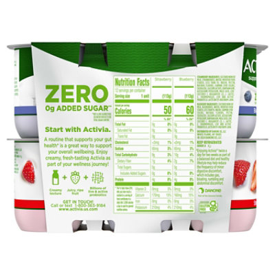 Activia Nonfat Probiotic Strawberry & Blueberry Variety Pack Yogurt - 12-4 Oz - Image 2