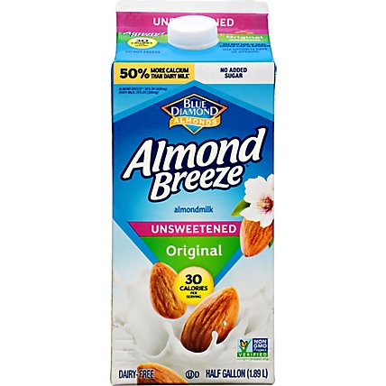 Blue Diamond Almonds Almond Breeze Milk Unsweetened Original - 64 Fl. Oz. - Image 2