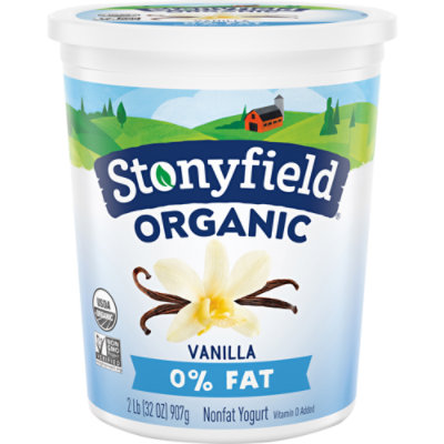 Stonyfield Organic Yogurt Smooth & Creamy French Vanilla Nonfat - 32 Oz - Image 1