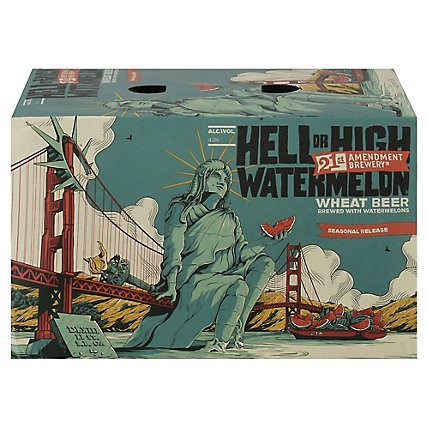 21st Amendment Brewery Beer Wheat Hell Or High Watermelon - 6-12 Fl. Oz. - Image 3