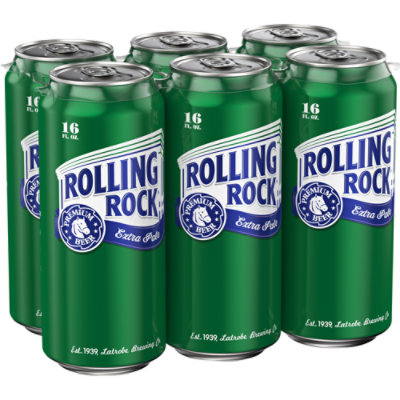 Rolling Rock Extra Pale Beer Cans - 6-16 Fl. Oz.