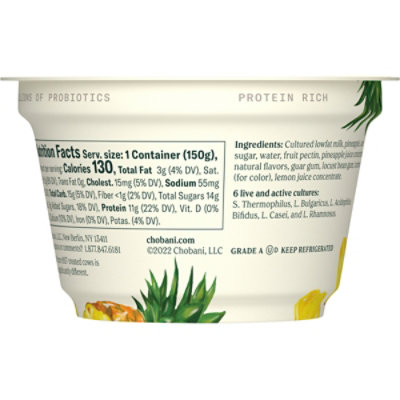 Chobani Pineapple On The Bottom Low-Fat Greek Yogurt - 5.3 Oz - Image 6