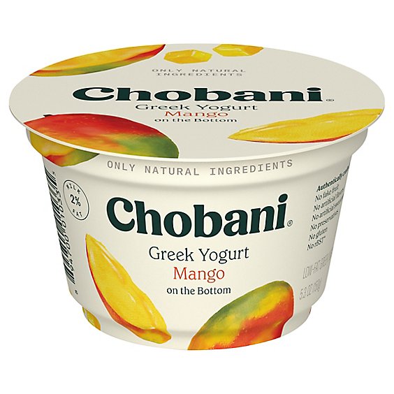 Chobani Yogurt Greek Low Fat On The Bottom Mango - 5.3 Oz