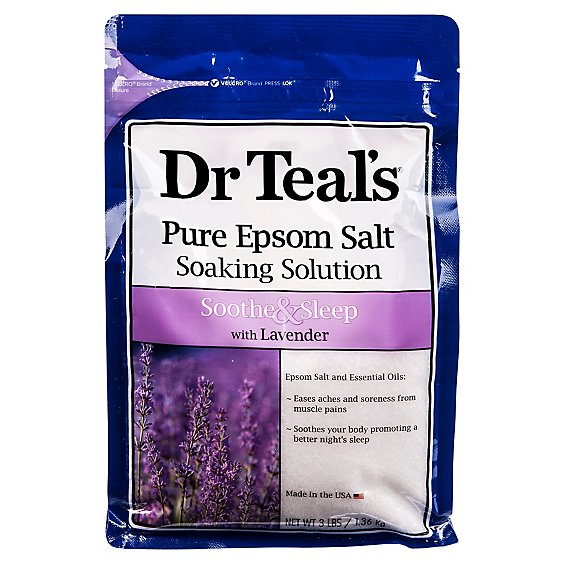 Dr Teals Soaking Solution Epsom Salt Soothe & Sleep With Lavender - 3 Lb