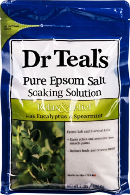 Dr Teals Soaking Solution Epsom Salt Pure Relax & Relief With Eucalyptus & Spearmint - 3 Lb - Image 2