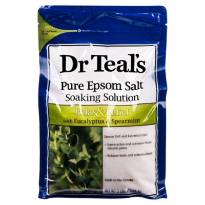 Dr Teals Soaking Solution Epsom Salt Pure Relax & Relief With Eucalyptus & Spearmint - 3 Lb - Image 1