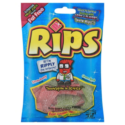 Rips Licorice Bite-Size Strawberry & Green Apple - Each - Tom Thumb