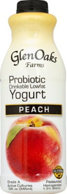 GlenOaks Yogurt Drinkable Low Fat With Probiotics Peach - 32 Fl. Oz. - Image 2