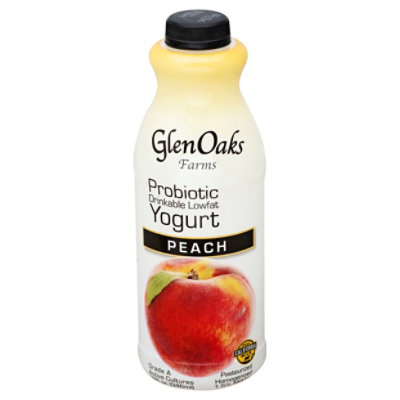 GlenOaks Yogurt Drinkable Low Fat With Probiotics Peach - 32 Fl. Oz. - Image 1