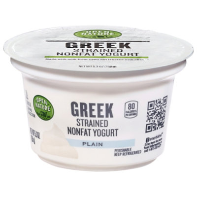 Open Nature Yogurt Greek Nonfat Strained Plain - 5.3 Oz