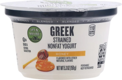 Open Nature Yogurt Greek Nonfat Strained Blended Honey - 5.3 Oz - Image 2