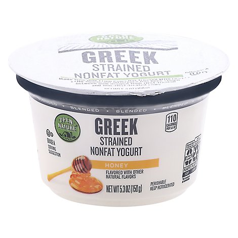 Open Nature Yogurt Greek Nonfat Strained Blended Honey - 5.3 Oz