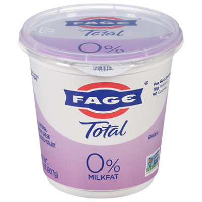 FAGE Total 0% Milkfat Plain Greek Yogurt - 32 Oz