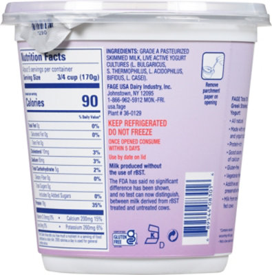 FAGE Total 0% Milkfat Plain Greek Yogurt - 32 Oz - Image 6